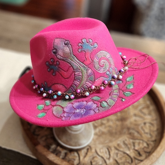 Hand Burned And Colored Fedora